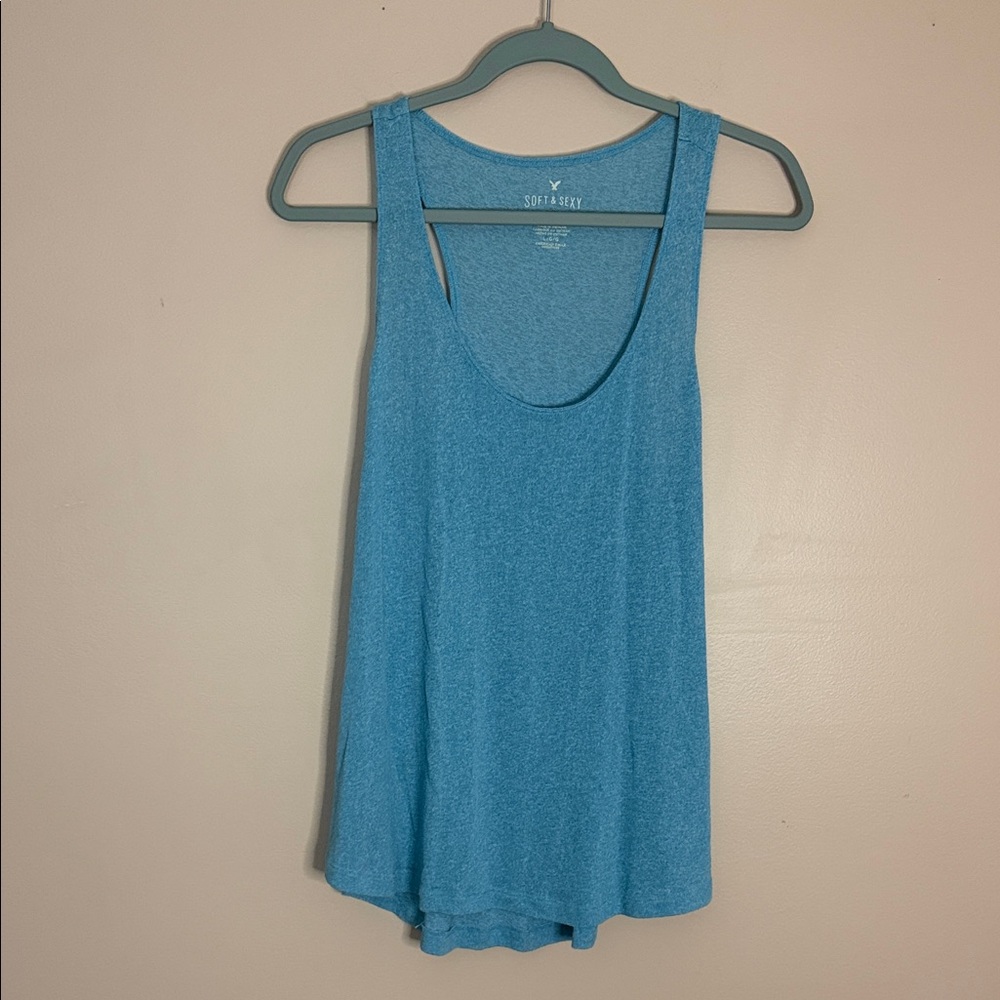 American Eagle Outfitters Soft & Sexy Teal Tank Top